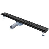 Трап линейный металлический с решеткой, черный d 40/50, длина: 750 мм