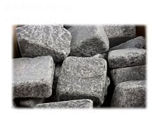 Камни Габбро-диабаз для банных печей, обвалованные, в коробке 20кг (Огненный камень)