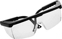 Прозрачные очки STAYER OPTIMA защитные открытого типа, регулируемые по длине дужки.