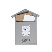 Ящик почтовый с замком, вертикальный "Домик", серый