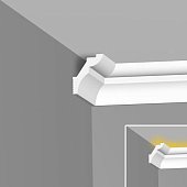Плинтус потолочный 40/50 h sc для натяжного потолка и светодиодной подсветки