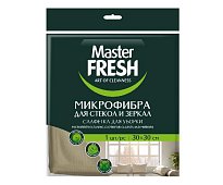 Салфетка микрофибра Master FRESH 30*30 1шт д/ стекол и зеркал Латунь