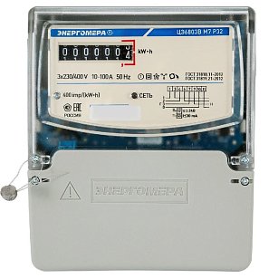 Счетчик электроэнергии 3фазный энергомера ЦЭ-6803В М7Р32 (220/380В 10-100А D+Щ)