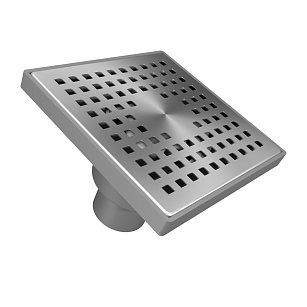 Душевой трап 150х150 мм металлическая решетка, вертикальный выпуск D50 пластик FLISSEN