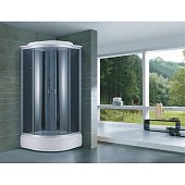 Душевая кабина ВМ-625 (90*90*215) средний поддон задняя стенка черная (передние стекла тонированные)