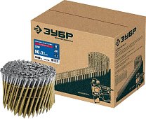 Барабанные гвозди ЗУБР  CNW 90 х 3.1 мм, рифленые оцинкованные, 3600 шт (305383-90)