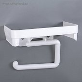 Держатель для туалетной бумаги с полочкой 11х18,5х14см, цвет белый
