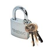 Замок навесной `ЧИБИС` CР364 38мм сталь,хромир покр,закал дуж(d=6),3 англ кл Blister