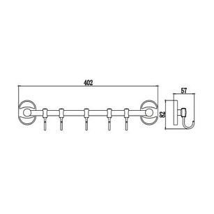 Держатель для полотенец на пять крючков A5025