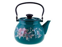 Чайник эмалированный  42115-123/6-У4 3л (бирюза) с декором