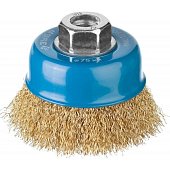 Щетка ЗУБР "Профессионал"  чашечная для УШМ, витая латунированная стальная проволока 0,3мм,75ммх М14