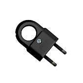 Вилка электрическая плоская с ушком без з/к 6А 250В черная (еврослот) UNIVersal А1030