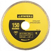 Круг отрезной алмазный STAYER "profi", сплошной, влажная резка, для ушм, 22,2х115мм