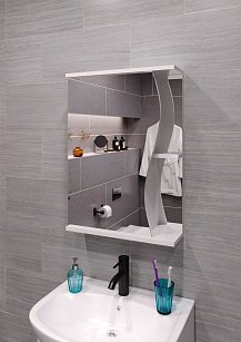 Шкаф зеркальный "Волна 500 " левый