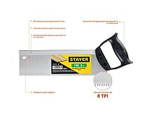 Ножовка для стусла c обушком (пила) "Fine" 300 мм, STAYER