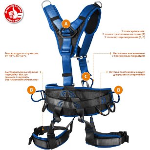 Удерживающая привязь, 5 точек крепления 11591 серия «Профессионал»