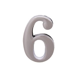 Цифра дверная АЛЛЮР "6" Большая пластик хром(1000,50)