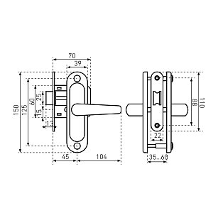 Защелка дверная с ручкой Птимаш ЗЩ1.45 белая
