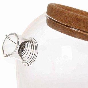 Чайник заварочный стеклянный 1800мл "Хай-Тек" с пробковой крышкой