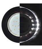 Светильник Ecola GX53 H4 LD5310 Glass круг с подсветкой черный хром/хром SP53RNECH