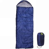 Спальный мешок Одеяло с капюшоном 200*70см 950гр тёмно-синий +5С