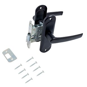 Защелка дверная с ручкой Птимаш ЗЩ1.45 черная