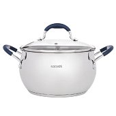 Кастрюля SATOSHI Альба 22х12,5см. 5,1 л. со стеклянной крышкой, индукция