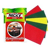 Губка для посуды 5+1шт Nicky HOME Абразивная