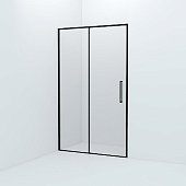 Душевая дверь, черный алюминиевый профиль, 120х195, Slide, IDDIS, SLI6BS2i69