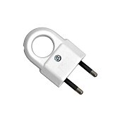 Вилка электрическая плоская с ушком без з/к 6А 250В белая (еврослот) UNIVersal А103