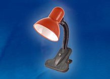 Лампа настольная Uniel tli-202 red на прищепке, цоколь E27, красный
