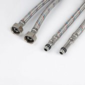 Гибкая подводка, F1/2xM10S, F1/2xM10L, SS304, латунь, 1,0 м, комплект 2 шт, IDDIS, 926CBS10ZP