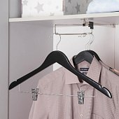 Вешалка-плечики с зажимами, сорт А, 44,5х1,2х24,5 см, темное дерево, лотос