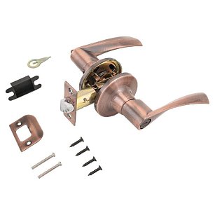 Ручка-защелка фалевая Стандарт 8901 BK AC ст.медь с фиксатором