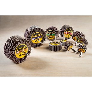 Круг шлифовальный STAYER лепестковый, на шпильке, P100, 30х15 мм