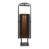 Урна для мусора круглая `Сатурн` с крышкой и пепельницей (антик медь) 28 л