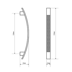 Ручка-скоба мебельная StahlBuro A345-128 2шт., SN сатин
