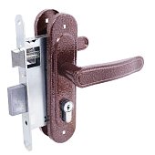 Замок врезной с ручкой Птимаш ЗВ4-3.03 медь м/о 55