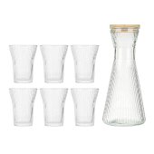 Набор SATOSHI Кувшин 1,8л, 6 стаканов 200мл, стекло, бамбук