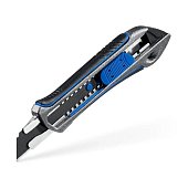 Металлический обрезиненный нож с автостопом ЗУБР  Титан-А, 18 мм Профессионал (09171)