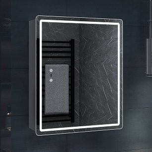 Шкаф зеркальный Geometry Step 500 со светодиодной подсветкой