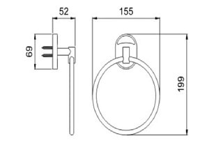 Держатель настенный для полотенца A1022