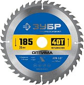 Диск пильный по дереву ЗУБР Оптима 185 x 20мм 40Т