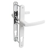 Комплект ручек БУЛАТ РФ 92.25.02.9016 УРАЛ белый с пружин. м/о 92 "под пальчики" для узкопрофильных дверей/калиток Комплект ручек БУЛАТ РФ 92.25.02.9016 УРАЛ белый с пружин. м/о 92 "под пальчики" для узкопрофильных дверей/калиток