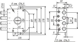 Замок накладной  Сенат знс 2-5  б/о 047 тяжелый