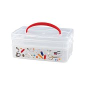 Коробка универсальная с ручкой и декором Multi Box 2 секции (245х160х105мм)