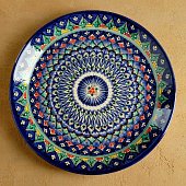 Ляган Риштанская Керамика "Узоры", 37 см, синий микс