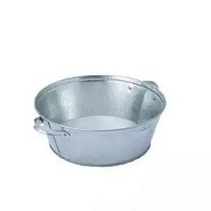 Таз оцинкованный 9л с ручкой круглый сшивной ЛЦ