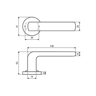 Комплект ручек АЛЛЮР АРТ "ЭРИКА" SN (9280) графит