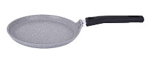 Сковорода блинная 22 см с антипригарным покрытием (светлый мрамор) со съёмной ручкой